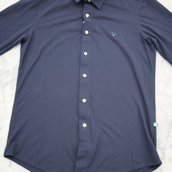 Allen Solly Shirt Mens 39 Blue Ultra Slim Fit Button Up Long Sleeve Collared Top - Picture 13 of 16